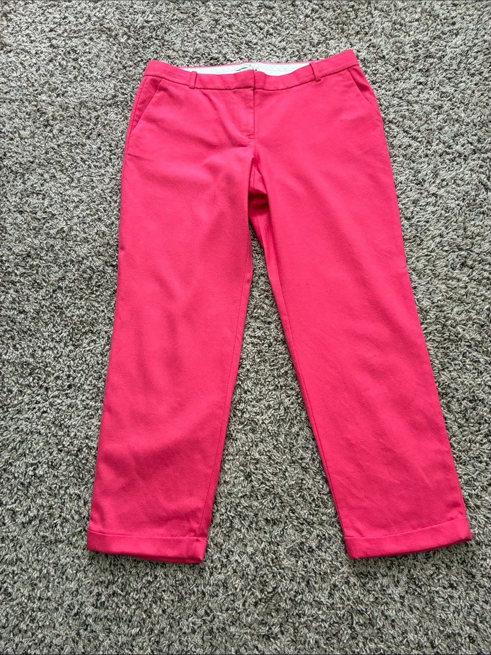 J.Crew Cafe Capris Wool SZ 8 Coral Orange Pink NWOT